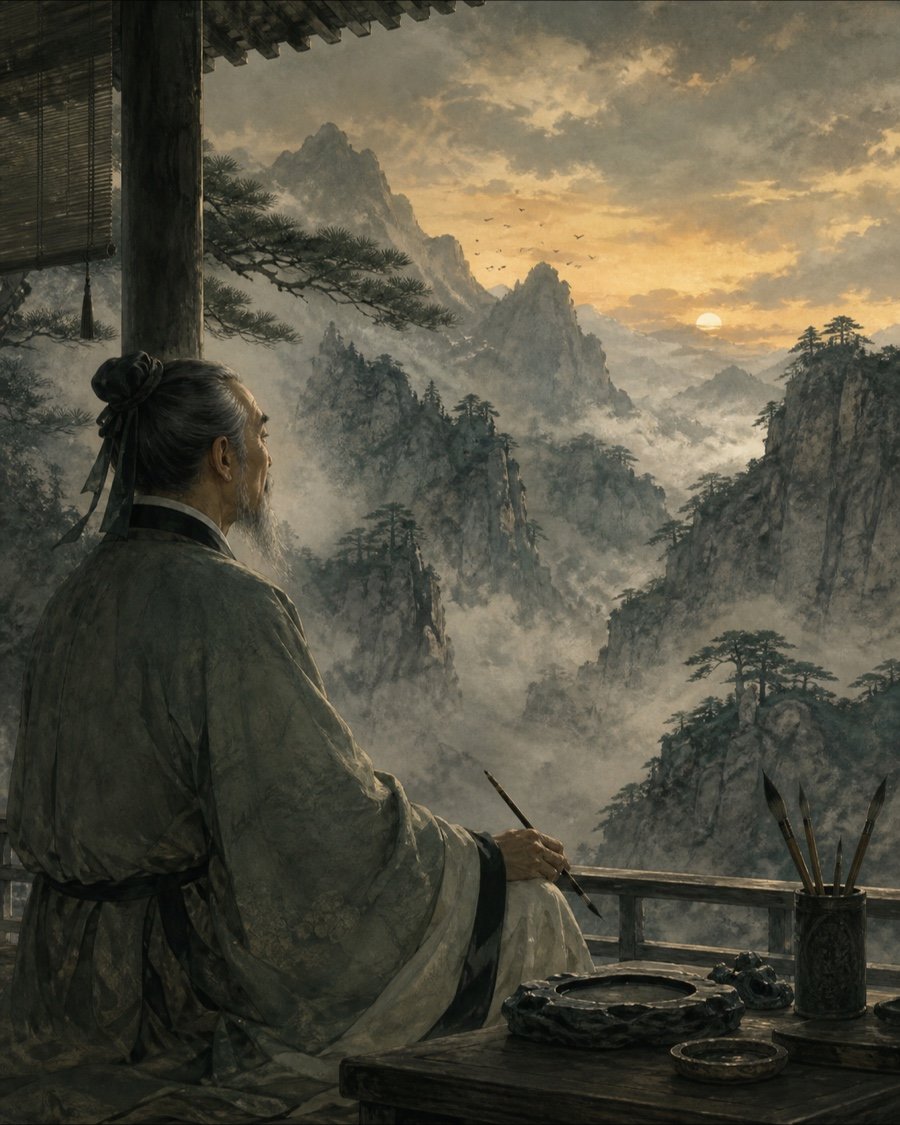 司空图作者纪念视觉AI原创作者纪念视觉（非历史照片）