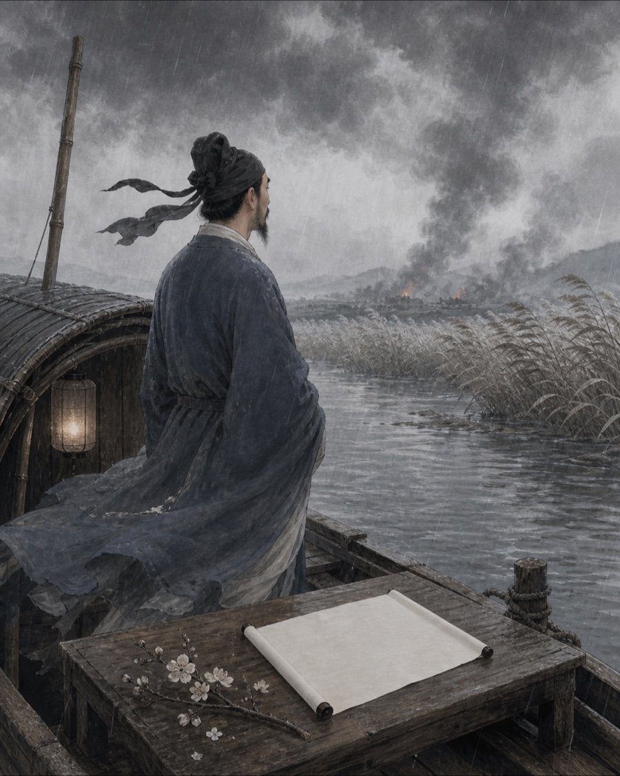 陈与义作者纪念视觉AI原创作者纪念视觉（非历史照片）