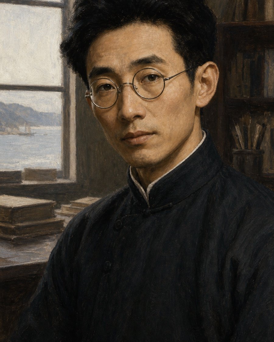 郁达夫AI 独立生成作者肖像