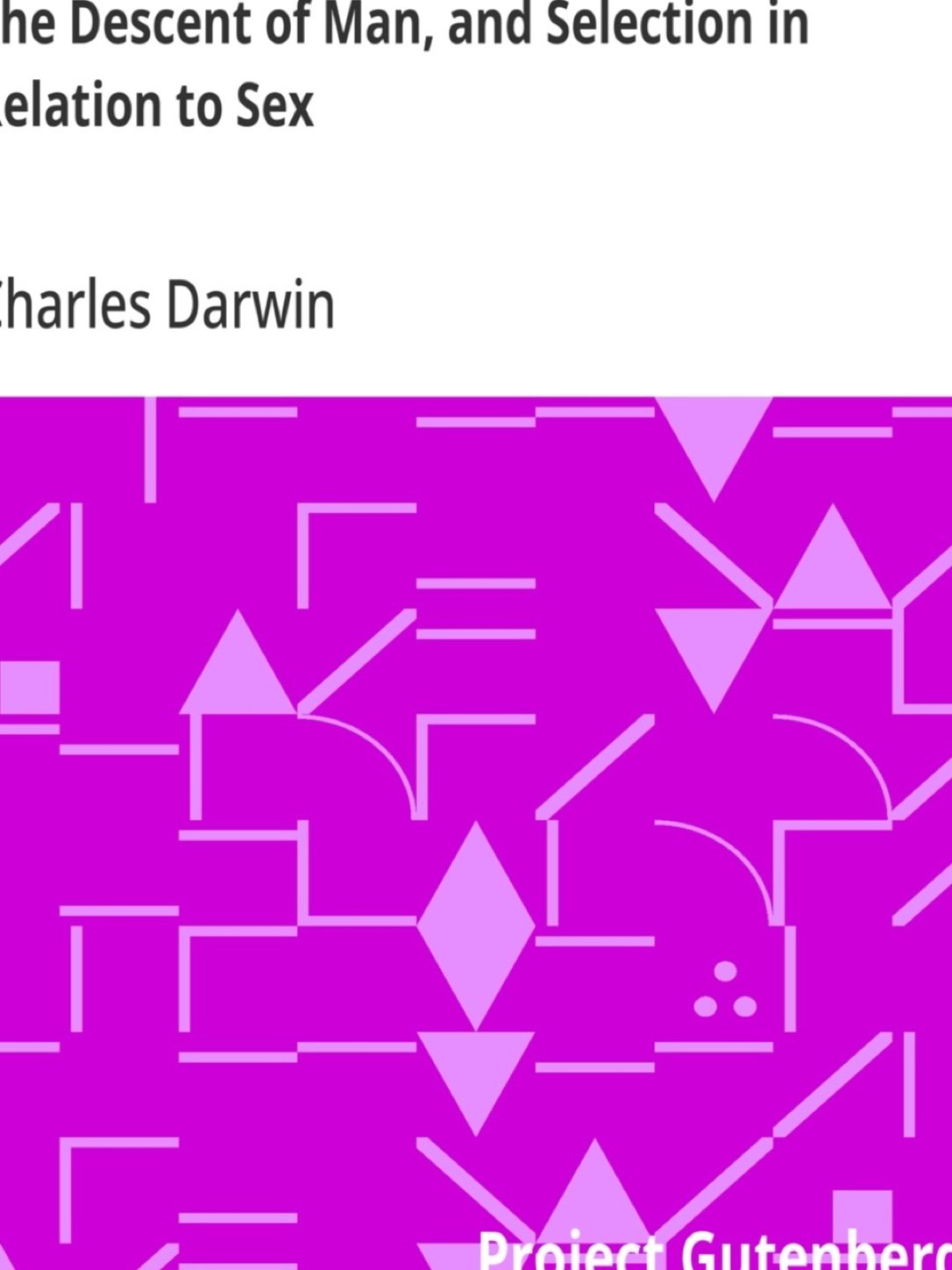 《The Descent of Man, and Selection in Relation to Sex》封面